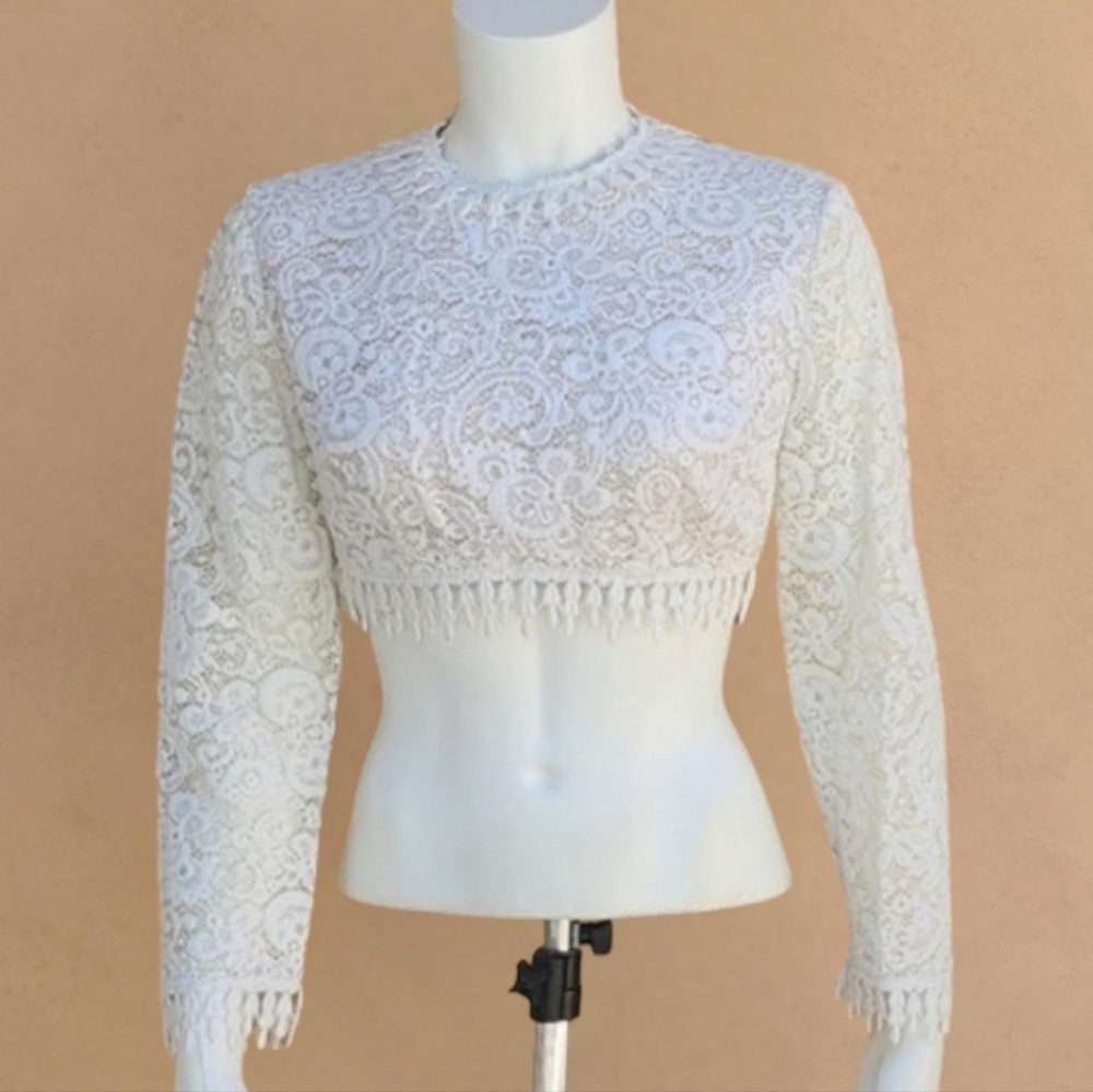 VTG JACKSON GRAVES Couture Lace Two Piece Set XS Wedding Bridal Maxi Skirt Suit - Picture 17 of 17